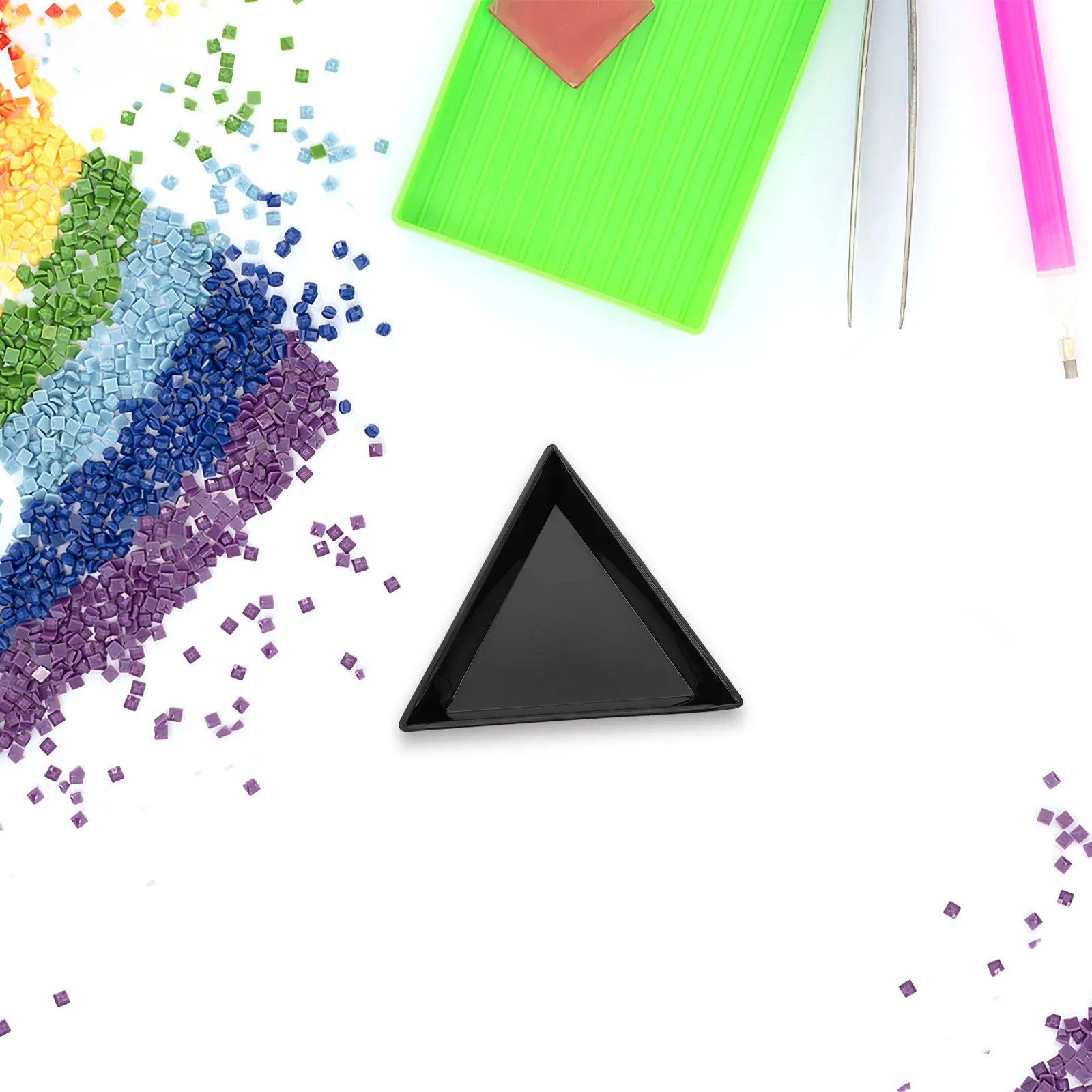 

30Pcs Triangle Plastic Sorting Tray Stackable Parts Organizer for Jewelry Beading Diamond Art Rhinestone Craft Clay Beads