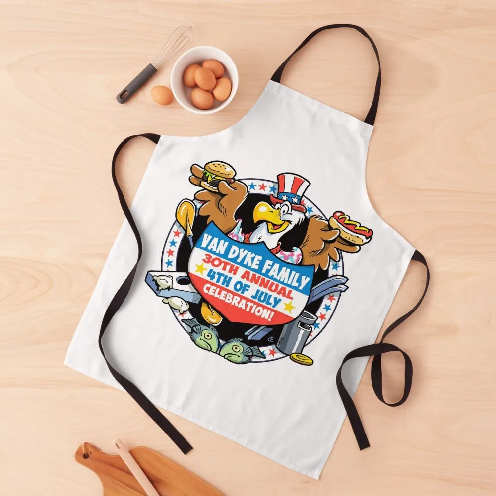

VAN DYKE FAMILY 4TH OF JULY Apron Household Items Kitchen Chef Accessory Apron