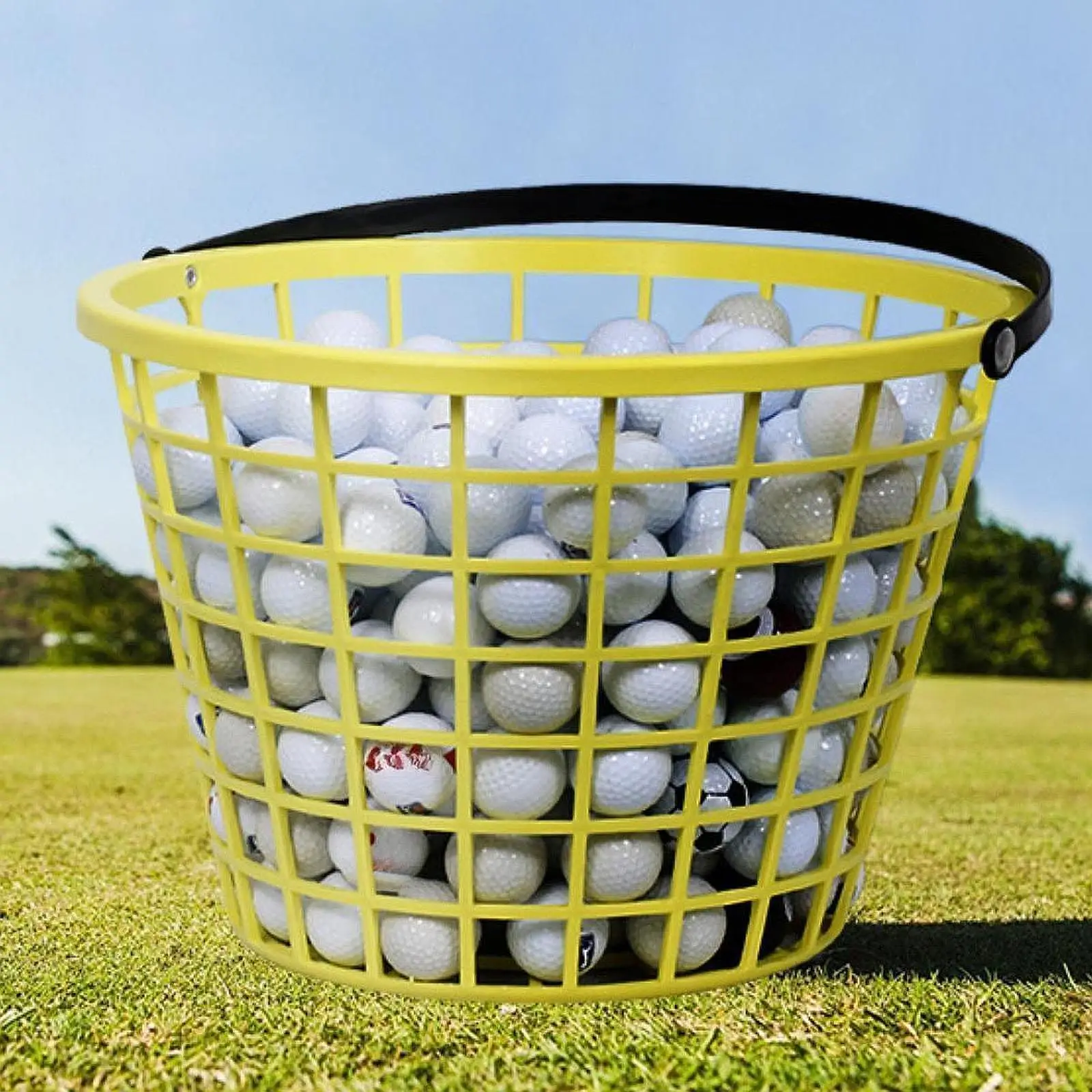 Plastic Golf Ball Basket Golf Ball Container Premium Ball Bucket with Handle