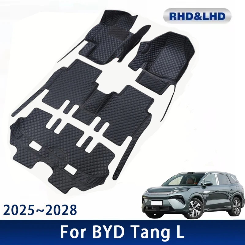 الحصير سيارة ل BYD Tang L Sealion 8 2025 2026 2027 2028 مقاوم للماء مخصص الجلود السيارات منصات القدم السجاد الملحقات الداخلية