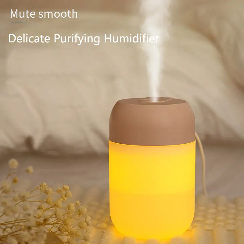 Mini Portable  Air USB Mute Humidifier Portabl Aroma Oil Diffuser USB Cool Mist Sprayer with Colorful Night Light for Home