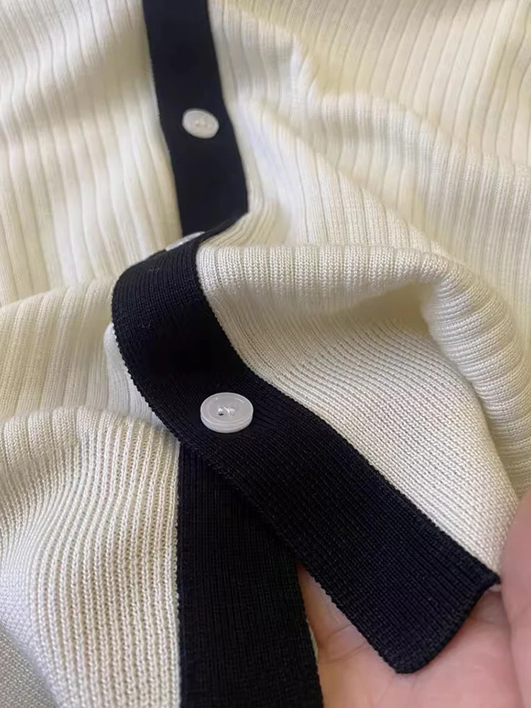 Faionable Color Blo Design Zomer Casual High End Gebreid Open Vest Afslanken Enkele Knop ort Sve Top Dames C...