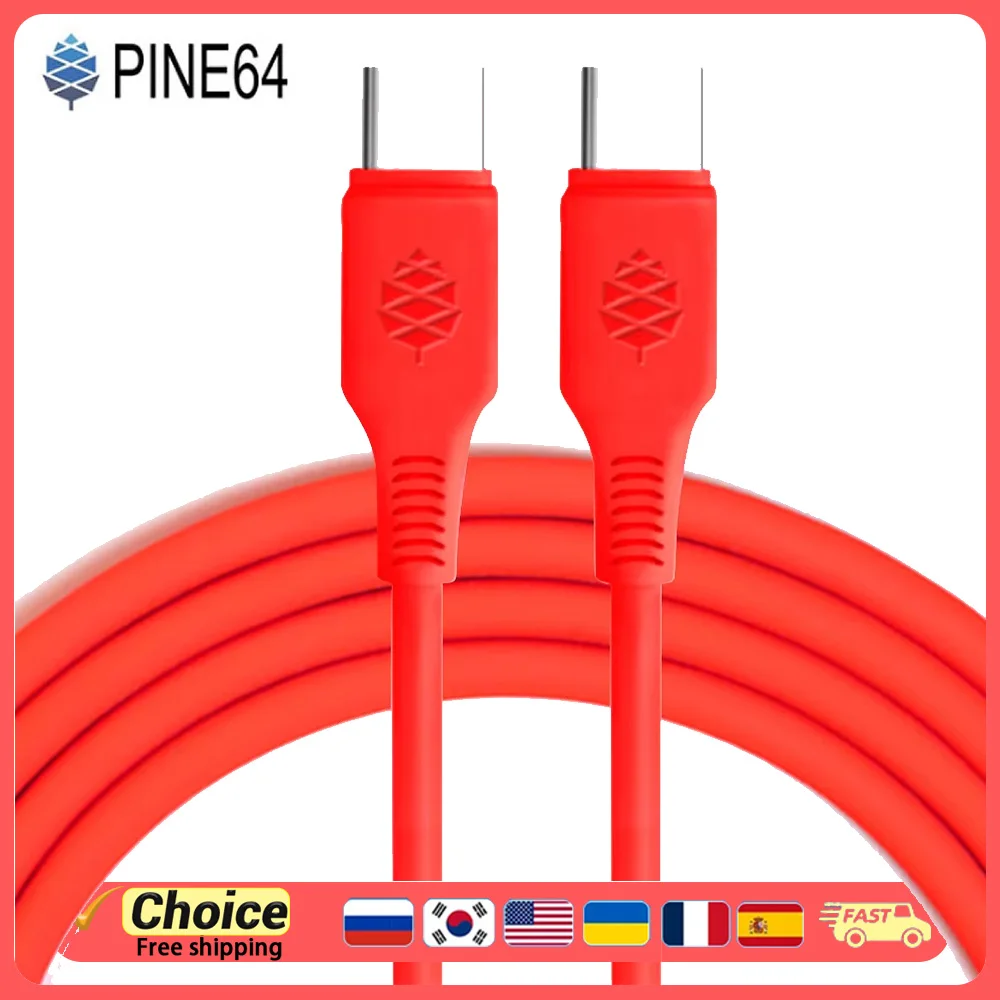 

Pine64 USB Type-C to TypeC Genuine Silicone Charging Cable for Pinecil Soldering Iron PinePhone and Pinebook Pro