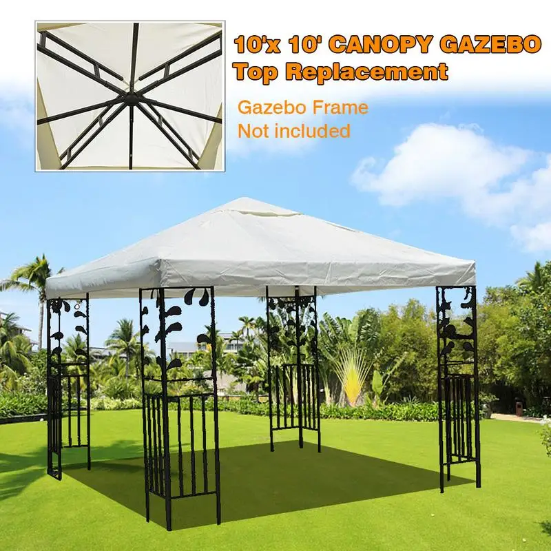 3x3M Waterproof Top Cover Replacement Gazebo Canopy Roof Sunshade Outdoor Cover Sunshade Patio Pavilion Cover