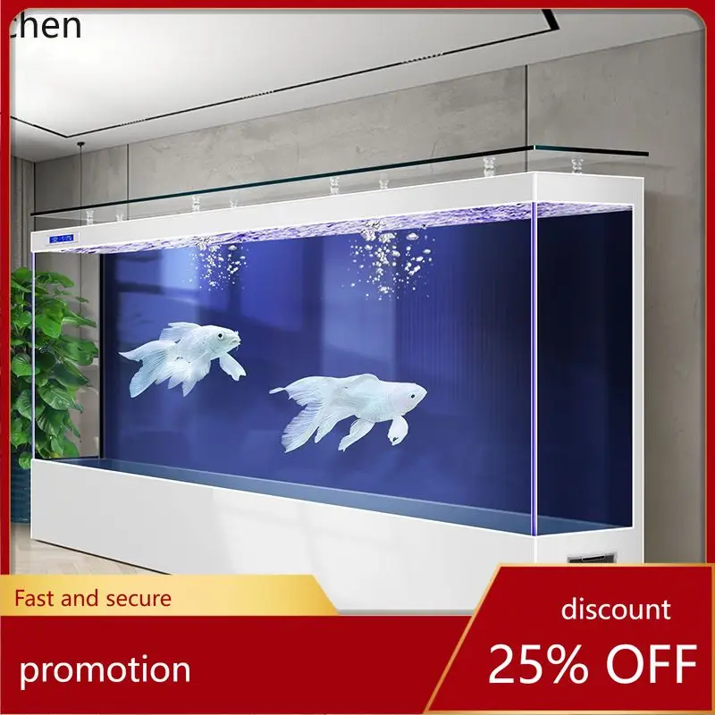 HYS Fish Tank Medium Large Wall-Mounted Home Use No Water Change Needed Ecological Circulation Aquarium Office Smart Full Set