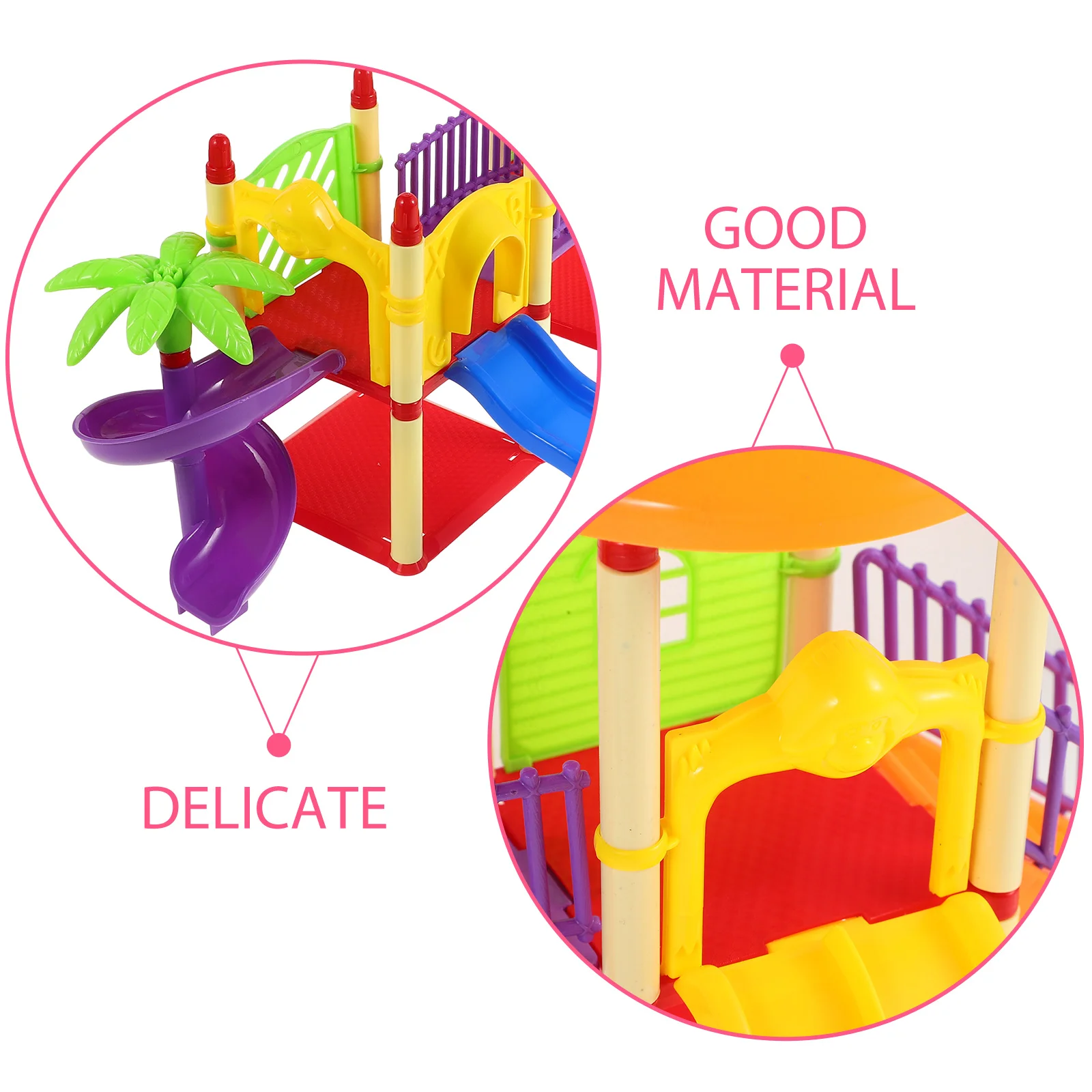 Kids Toys Playground Desktop Decor Mini Slide Model Dollhouse Ornaments Miniature Building for Models Crafts Child