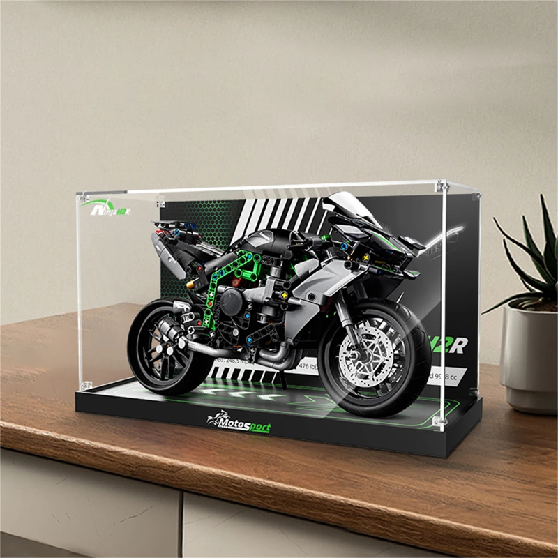 Display Case for Lego Ninja H2R Motorcycle 42170, 3MM Acrylic Display Box for Lego 42170 (No Model Set Included)