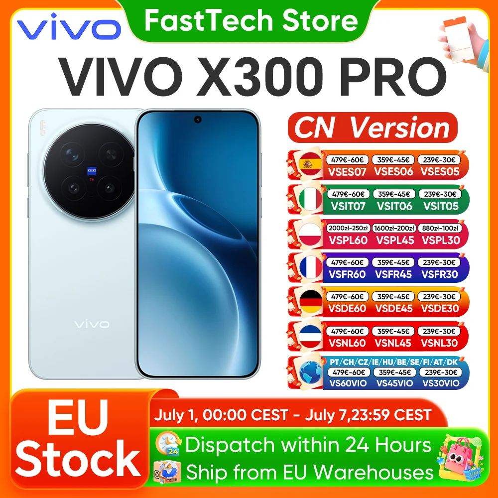 Teléfono Inteligente VIVO X300 Pro 5G, Dimensity 9500, Pantalla AMOLED de 6.78″…