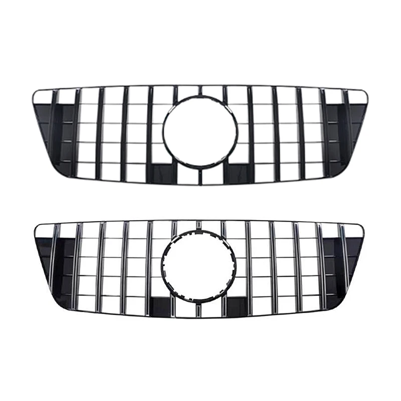 

ML164 Front Bumper Grill Chrome/black ABS GT Style Front Grille for Mercedes Benz ML CLASS W164 X164 2009-2012