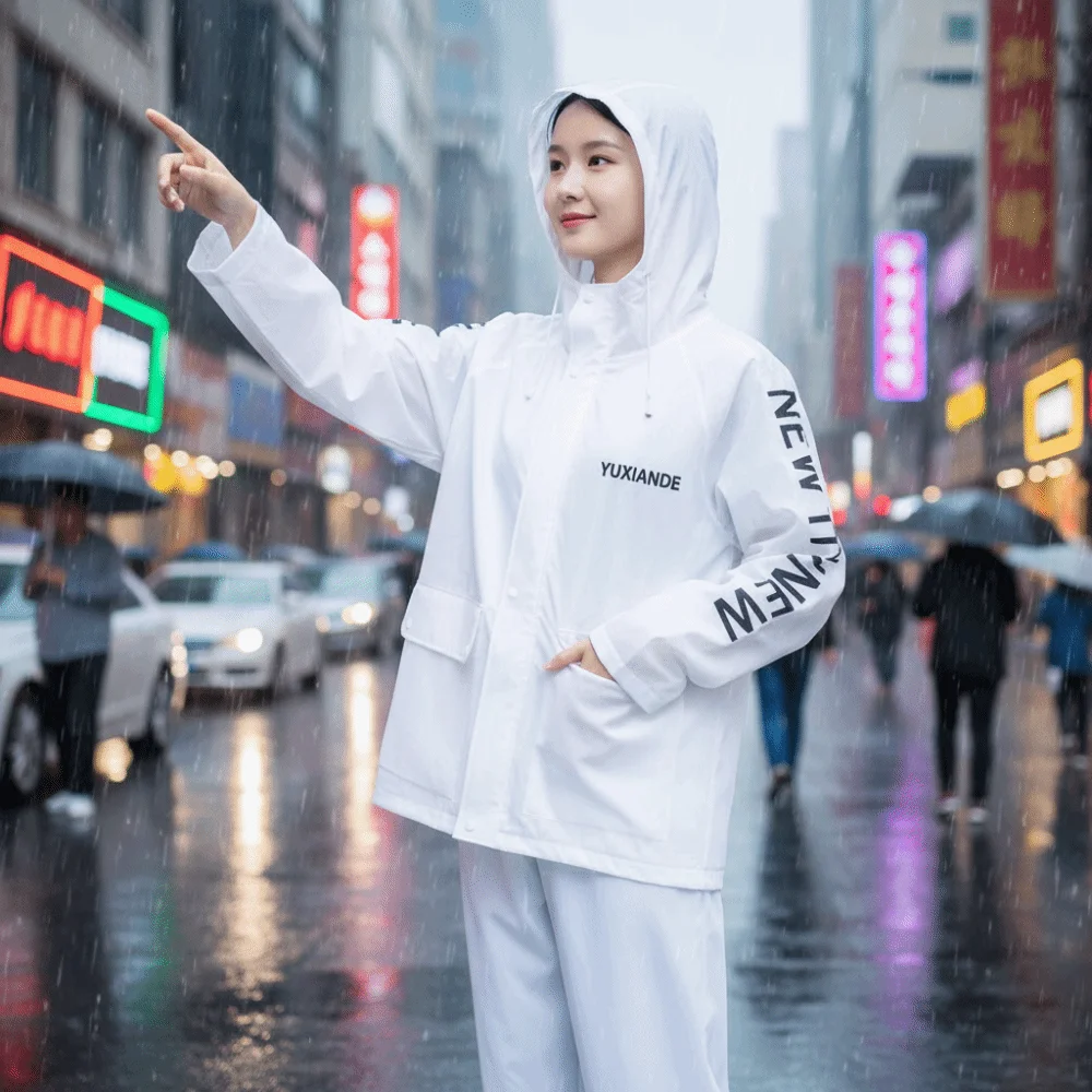 

Waterproof Split Raincoat Heavy Rain Protection PVC Motorcycle Raincoat Thickened Portable Raincoat Rain Pants Suit Unisex