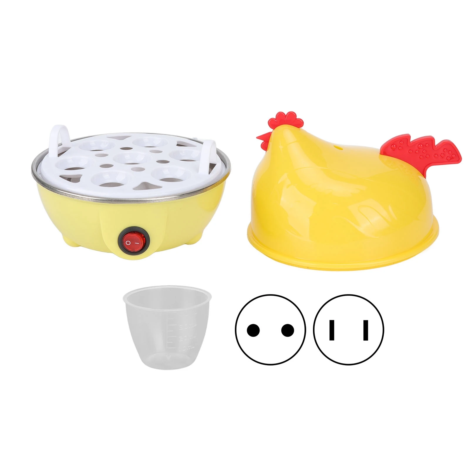 7 Egg Capacity Electric Egg Cooker Multifunction Chicken Shape Rapid Egg Boiler Automatic Shut Off Mini Breakfast Machine