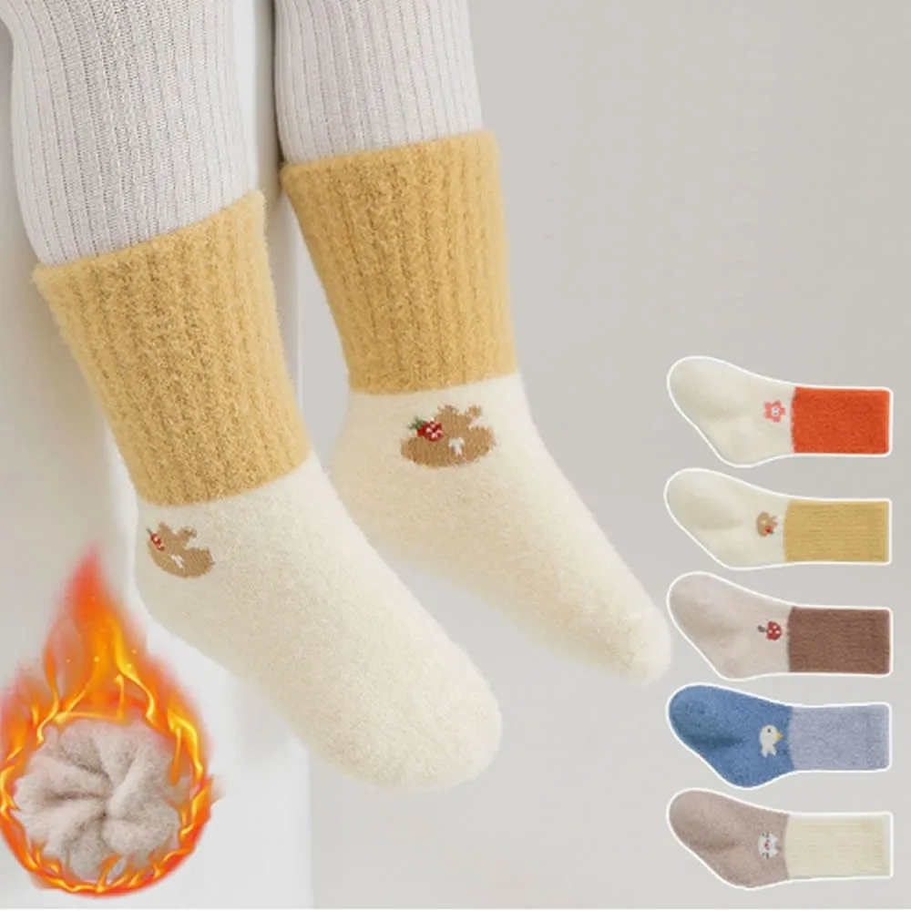 Baby socks winter thickened fleece long sock baby socks mid-calf non-legroom mink fleece Class A baby chaussettes warm sock