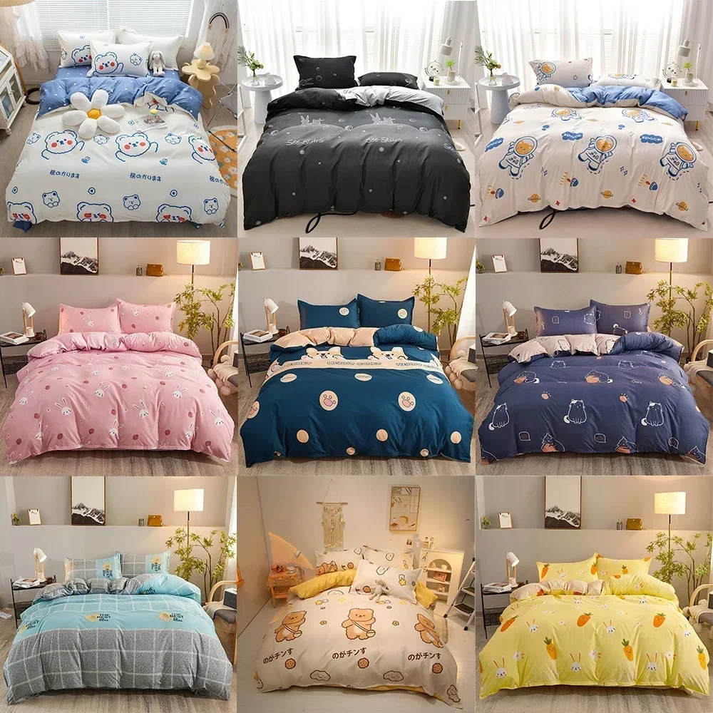 

100% Egyptian Cotton Bedding Set Queen King Ru Double Size Bed Linens Sheet Duvet Cover Set