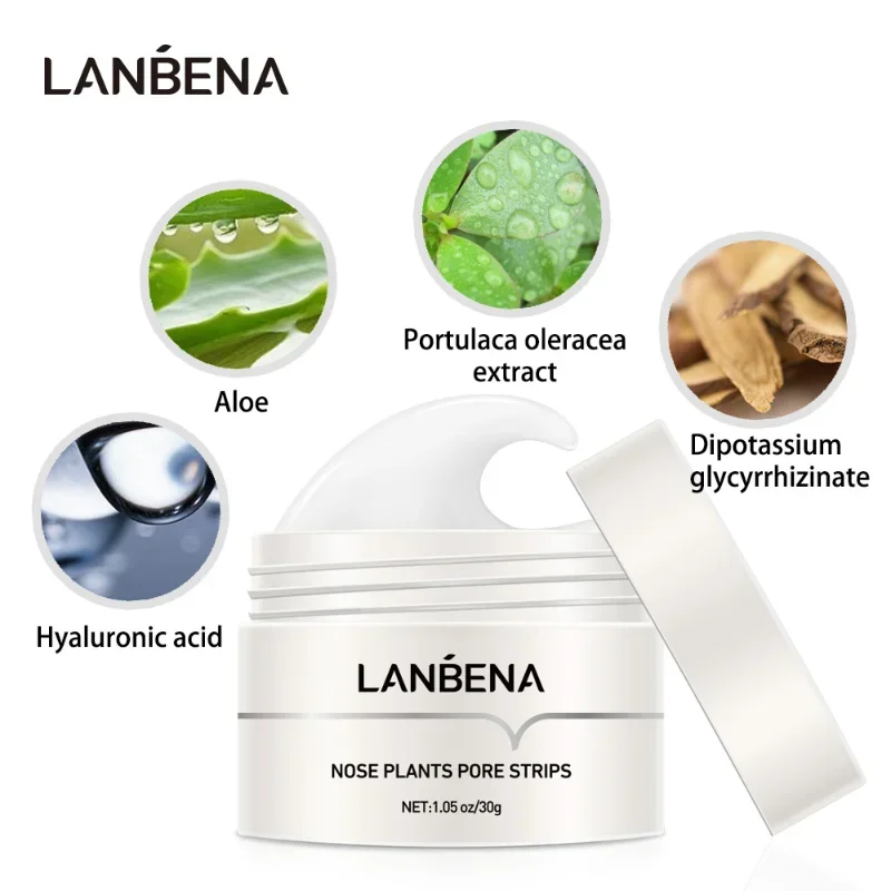 LANBENA rimozione di punti neri maschera per il naso striscia per pori maschera nera Peeling trattamento per l'acne pulizia profonda del viso cura della pelle cosmetici coreani