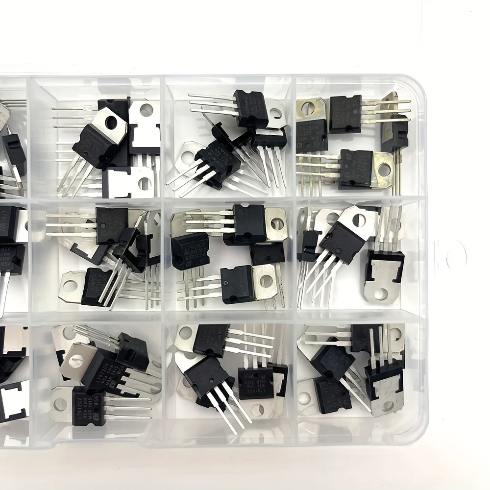 LM317T L7805 L7806 L7808 L7809 L7810 L7812 L7815 L7909 L7915 Transistor Assortment Kit 15Value*5Pcs 75PCS Voltage Regulator Box