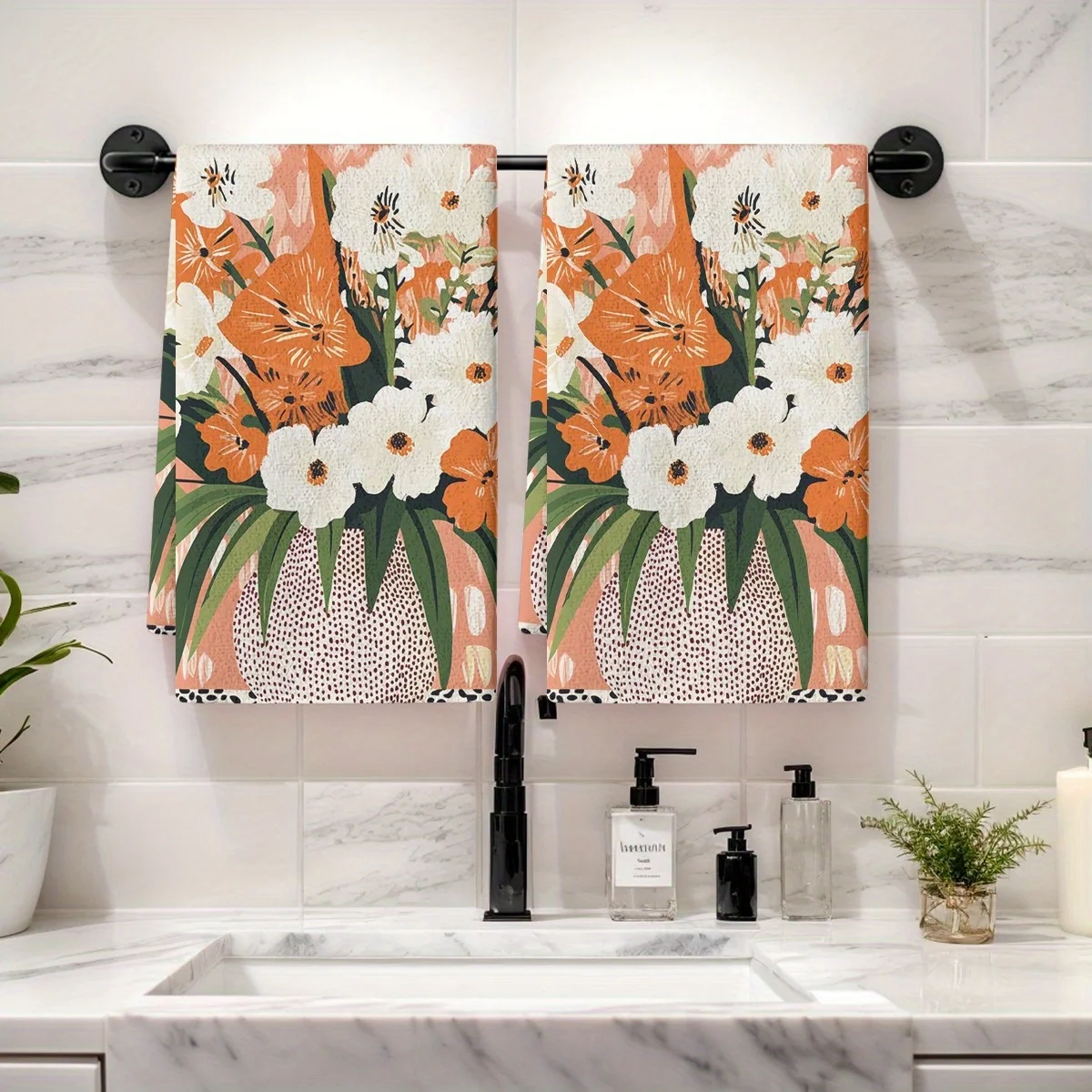 

2 шт. мягкие впитывающие кухонные полотенца, полотенце для посуды, растительные и цветы, картина маслом, ваза, салфетки для посуды, праздничная сухая ткань для кухни, дома