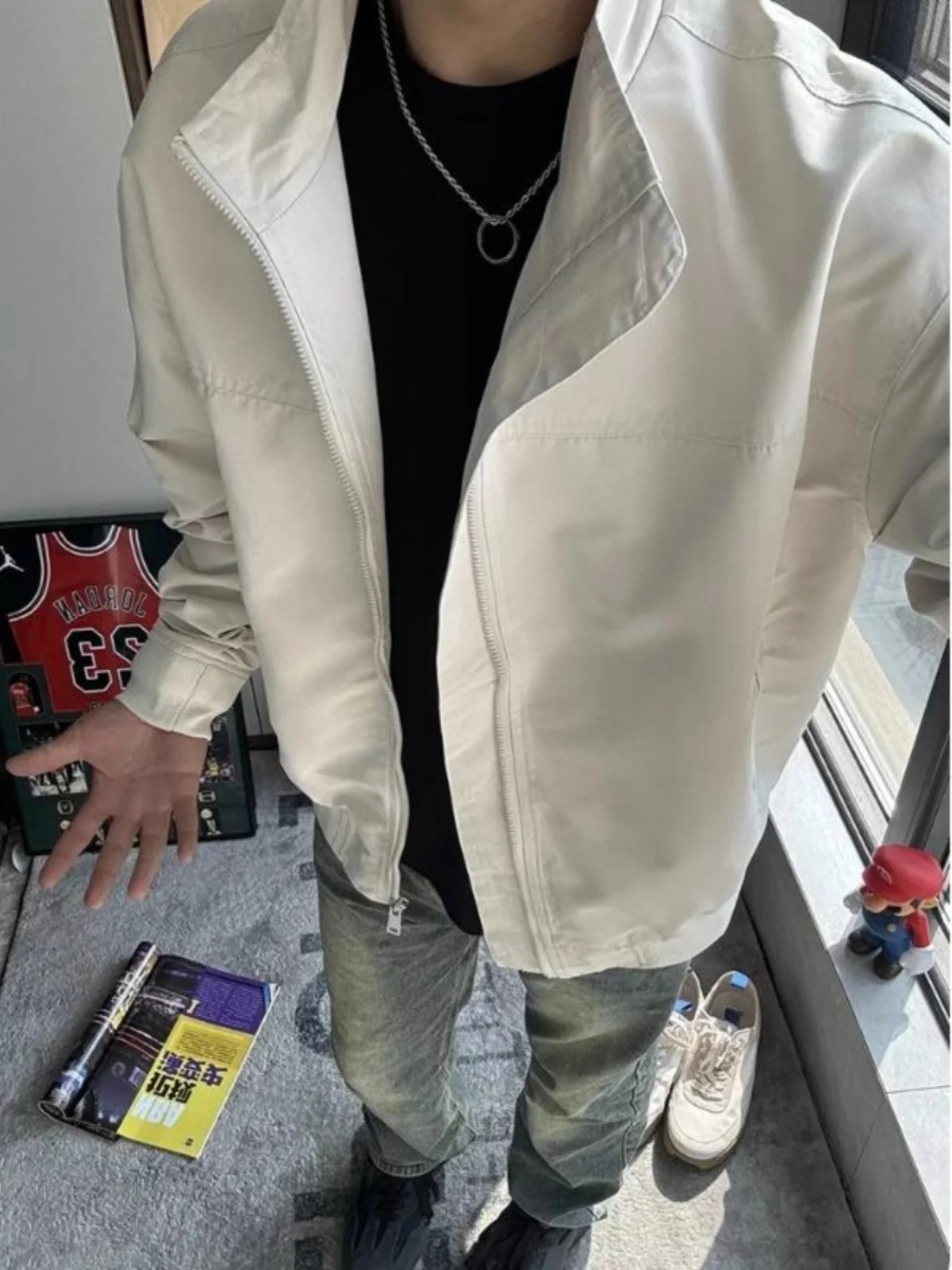 

Cleanfit American Sle Jaet Men's Spring Autumn New Hard Man Outfit ape oulder Width Displang Windbreaker