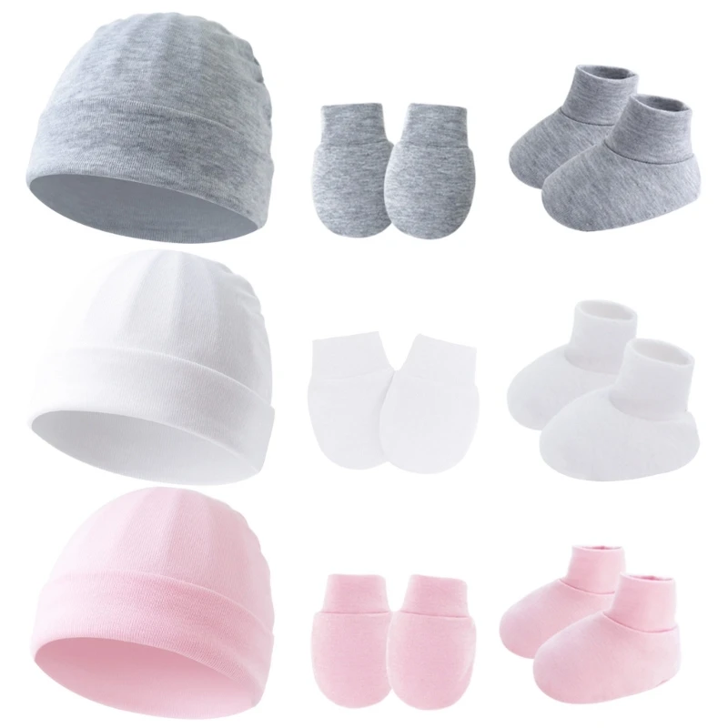 Uzupełnia zestaw Newborn Warmth Cotton Hat, rękawiczki i buciki dla dziecka wieku 0-6 miesięcy