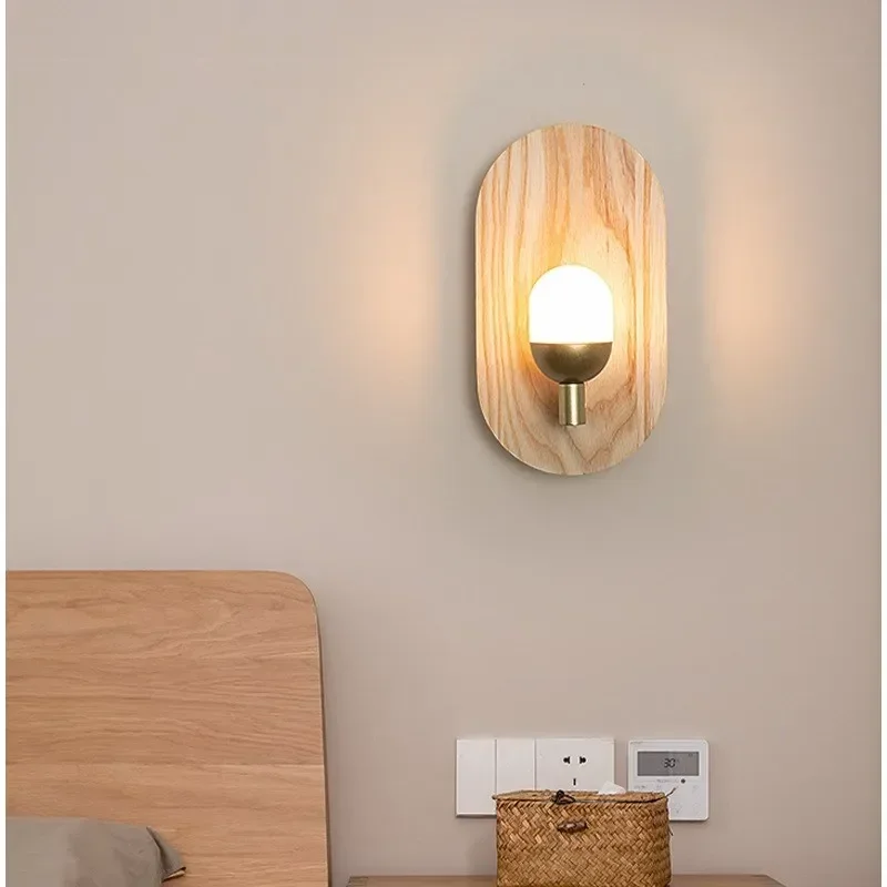 Minimalist LED Wooden Wall Lamp Nordic Decorative Strip Light For Bedroom Living Room Dining Room Study Aisle Home Illuminations