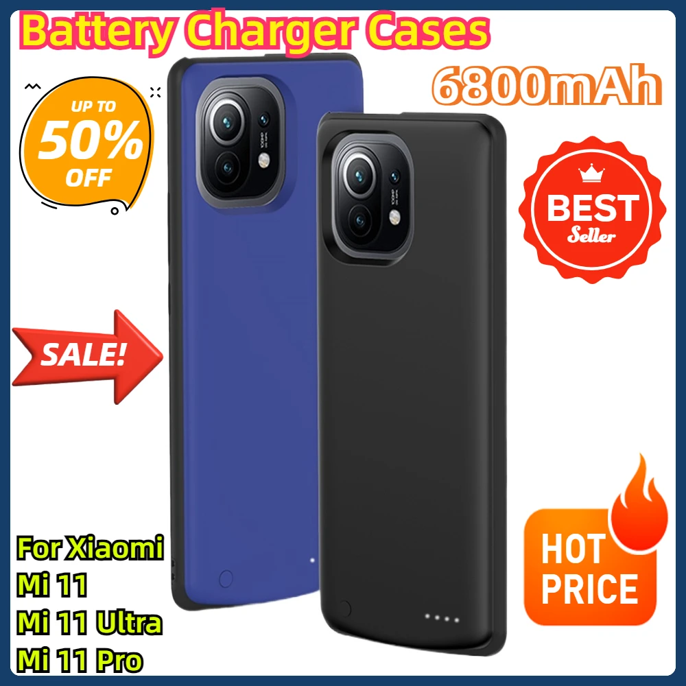 For Xiaomi Mi 11 Ultra 11 Pro Battery Cases 6800mAh External Battery Charging Cover Power Case 6800mAh