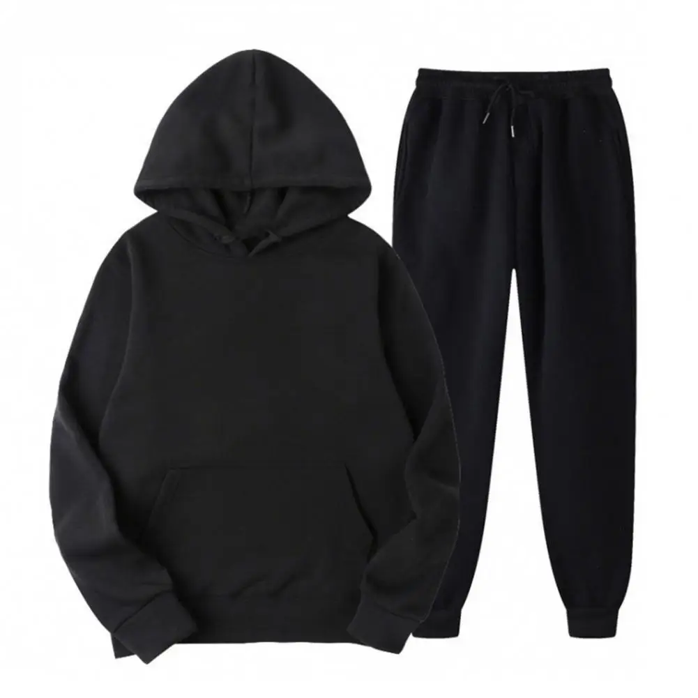 Men's Autumn and Winter New Solid Color Hoodie+pants Two-piece Set Fashionable Casual Sports Set
