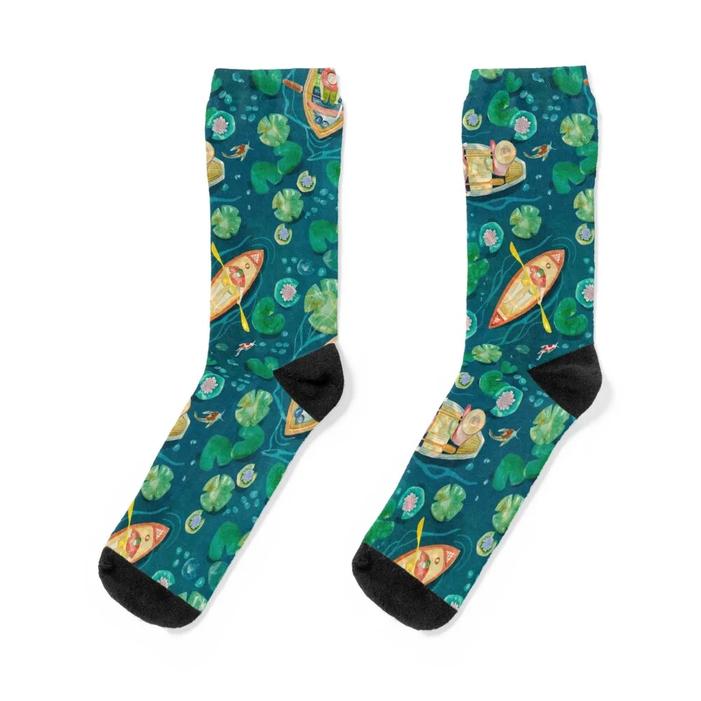 

A Day at the Lake Socks basketball luxury sheer funny sock Socks Women's Men's
