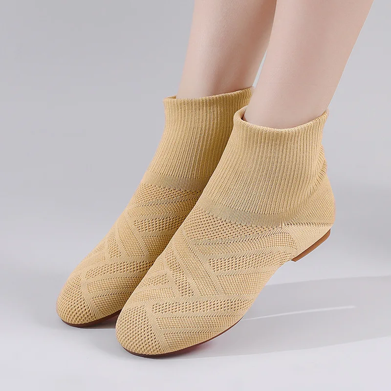 

Adult Women Soft-soled Elastic Dance Shoe s High-top Modern Jazz Dance Sh oes Competition Flying Weaving Practice Shoes