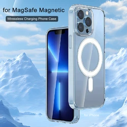 Vanuoxin Original Magnetic Case for iPhone 15 14 13 12 Mini 11 Pro Max for MagSafe Clear Shockproof Phone Cover PC+TPU Shell