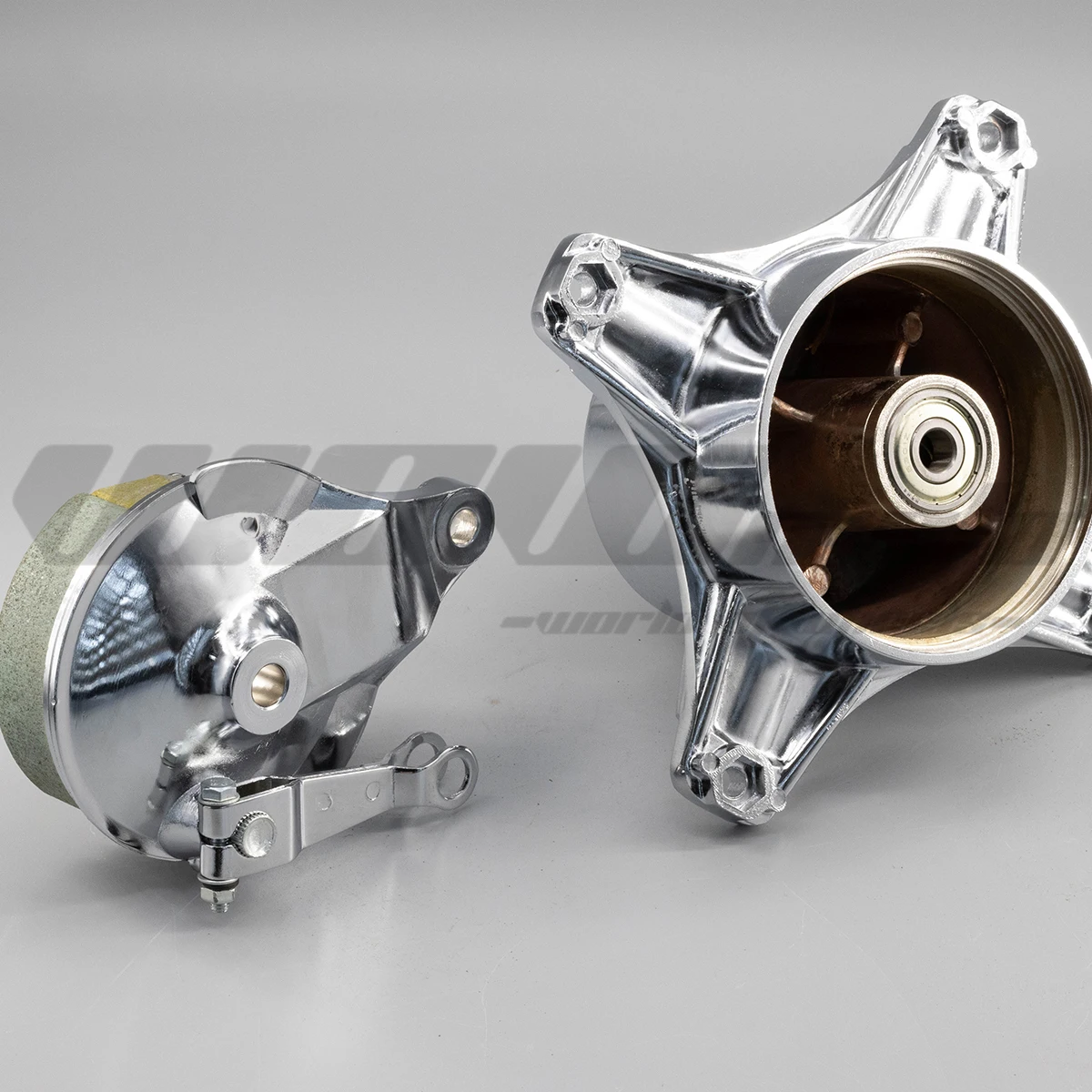 CT70 Rear Hub and Brake Set Chrome Motorcycles Parts Motorcycles Parts