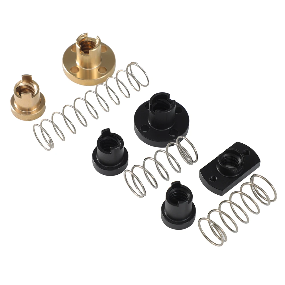 T8 สกรูตะกั่ว Anti-backlash Nut ทองเหลือง/POM ฤดูใบไม้ผลิ Nut กําจัด Gap ตะกั่ว 1 มม./2 มม./4 มม./8 มม. สําหรับ CNC 3D ชิ้นส่วนเครื่องพิมพ์ Ender 3 CR10