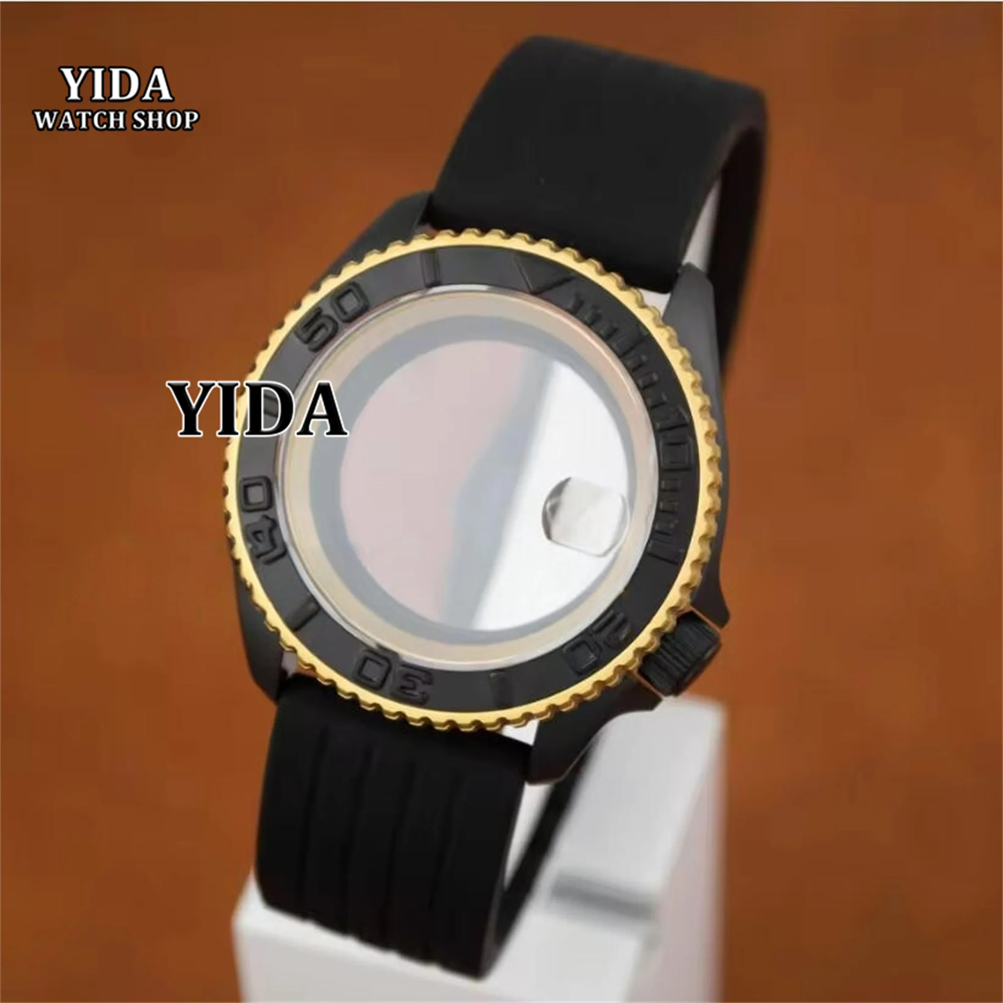 

42mm Black Stainless Steel NH35 Case For SKX007 Rubber Silicone Strap 10ATM Waterproof Compatible with NH34/NH35/NH36 Movement