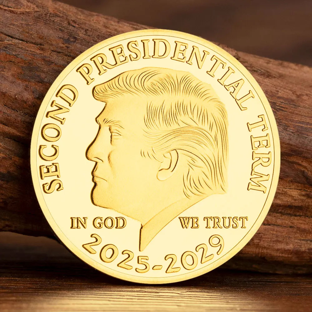 Second Presidential Term 2025-2029 Commemorative Coin Donald Trump Golden Plated Commemorative Collections Coins