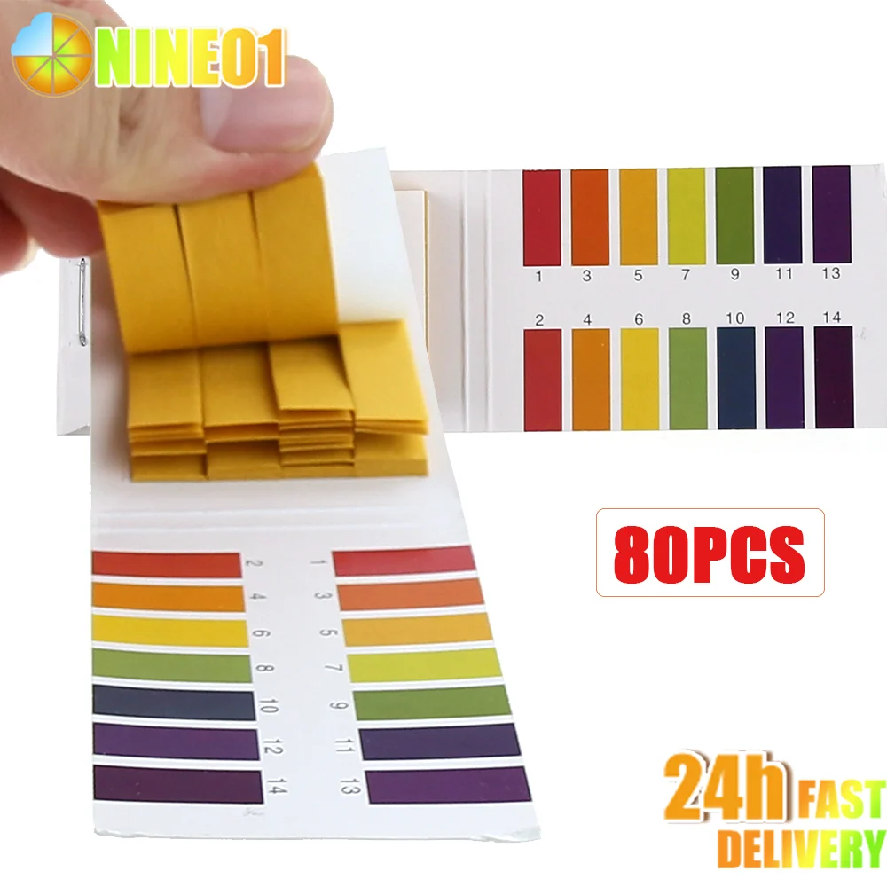 80 Strips/pack PH Test Strips Full PH Meter PH Controller 1-14st Indicator Litmus Tester Paper Water Soilsting Kit Factory Meter