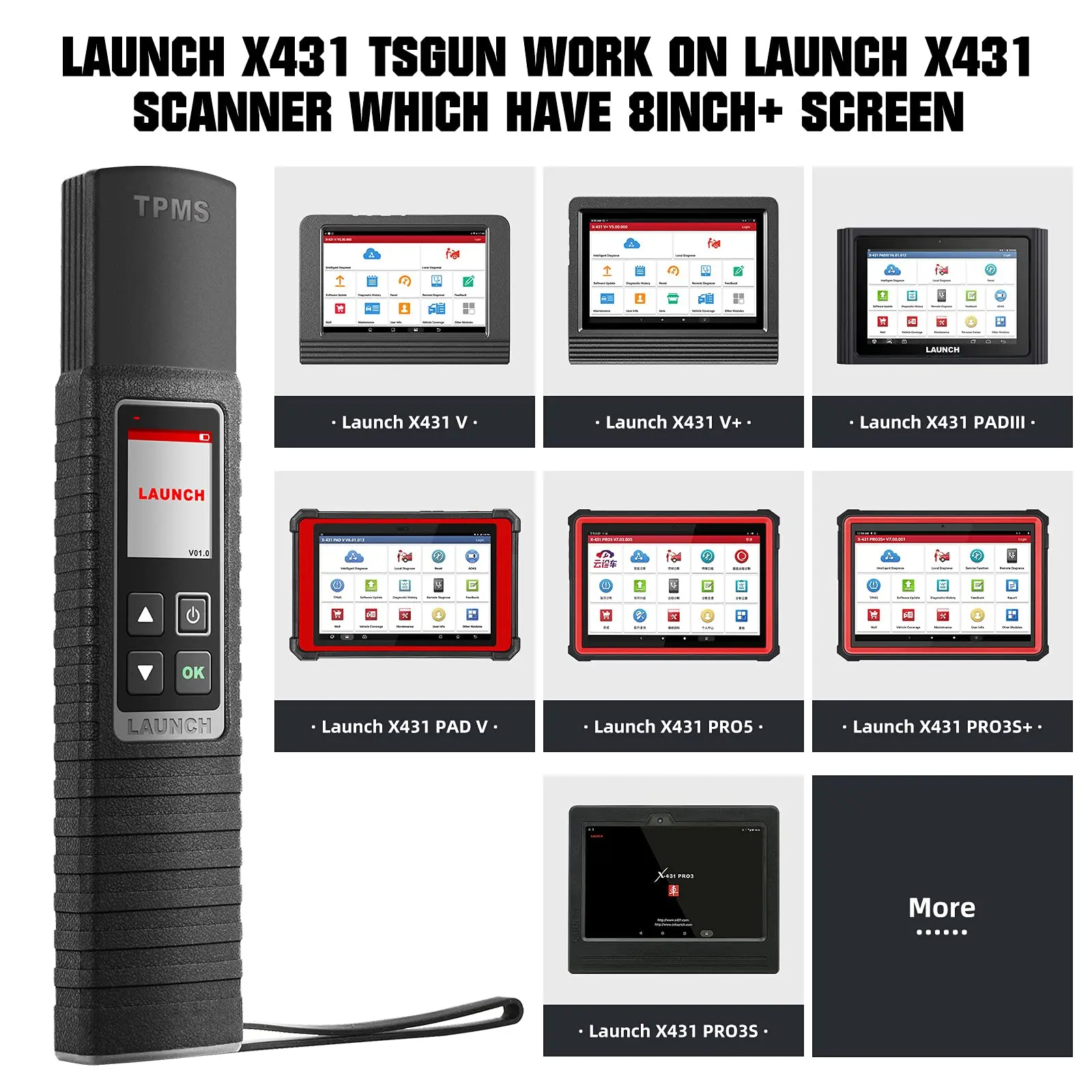 Portable TPMS Tools Launch X-431 TSGUN TPMS WAND Read Tire Pressure Temperature And Battery Status