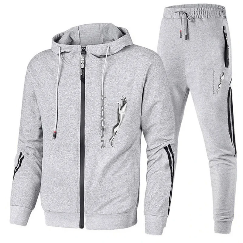 2024 New Men\'s Casual Suit Outdoor Fitness Jogging Sports Suit Men\'s Hoodie + Pants Set (S-4XL) New in Men\'s Sets Sports Suit