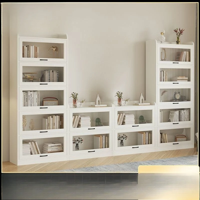 

Light luxury solid wood bookcase, flip storage cabinet, household living room