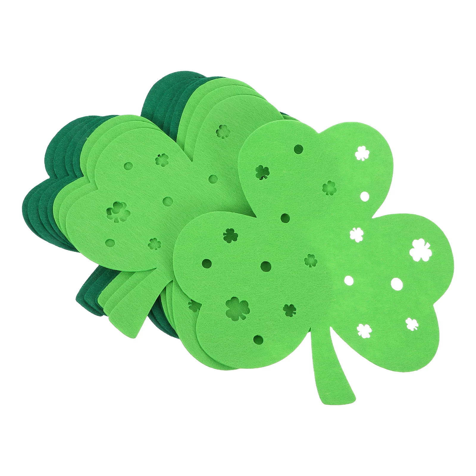

8pcs Shamrock Placemats Felt St Patrick'S Day Table Mats Non-Slip Holiday Kitchen Decor Heat Insulation Pad For Home Dining
