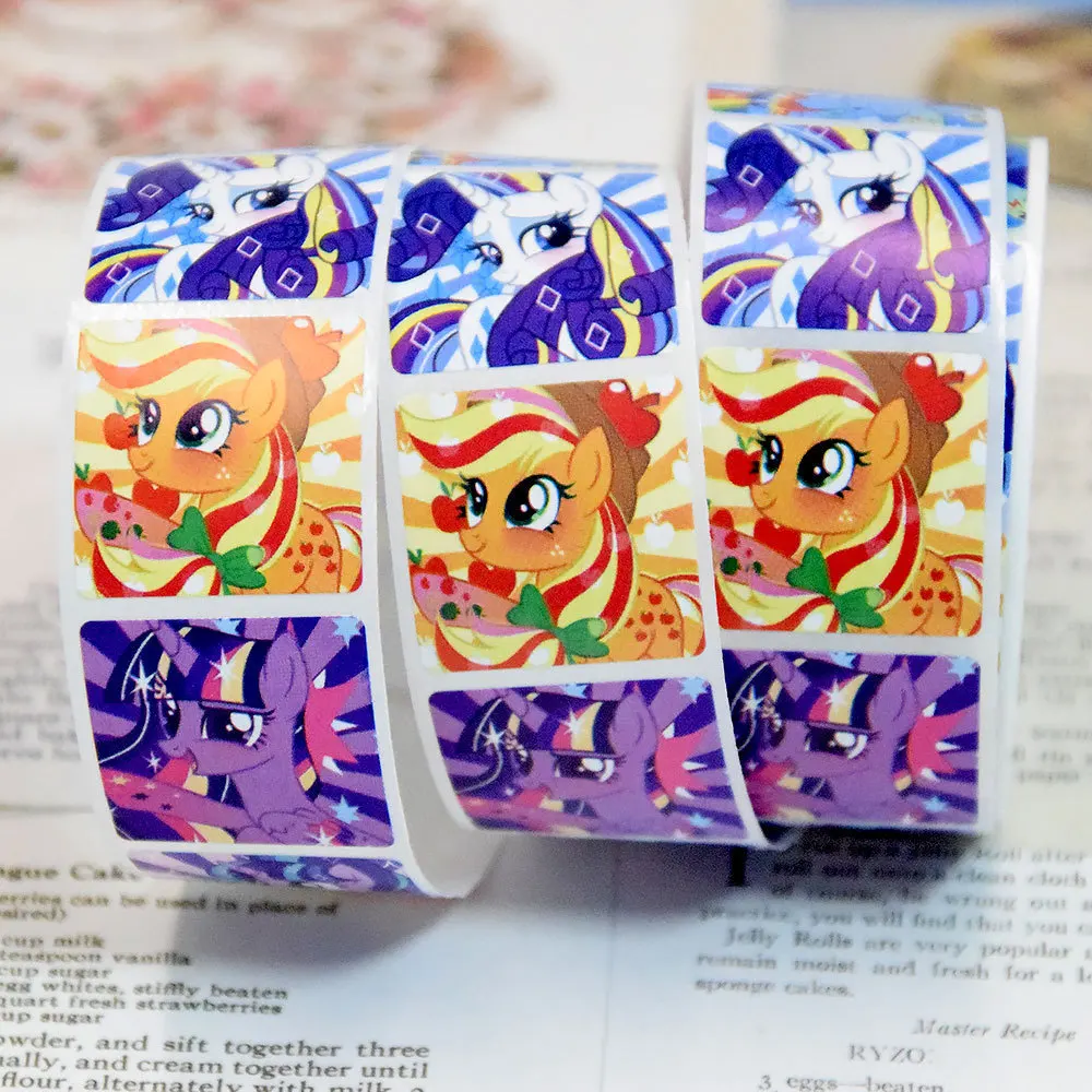 500PCS/Roll My Little Ponys Sticker Kids Anime Cute Paster Children Classic Toy Decal Girl Cartoon Creative Stickers Decor Gifts