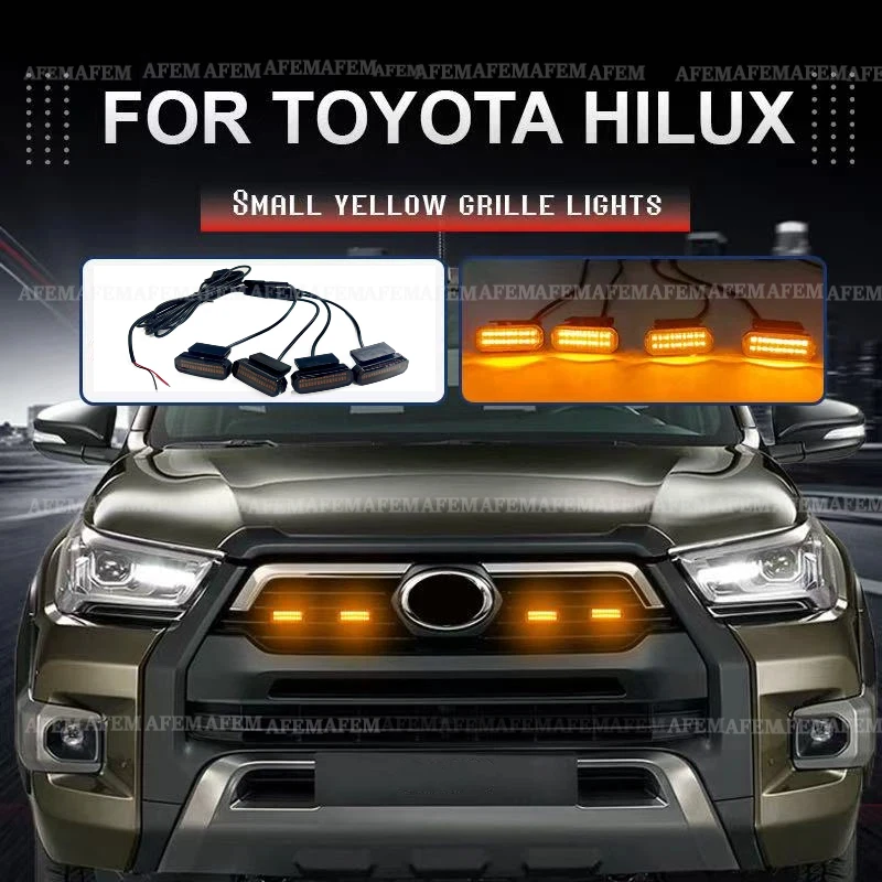 For Toyota HiLux  LED Front Grille Light Car Daytime Running Light Wheel Eyebrow Lamp for Pickup Offroad Accessories
