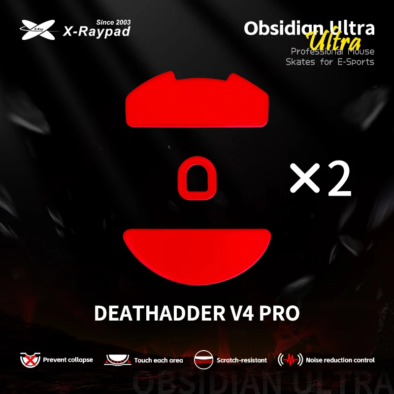 X-Raypad Obsidian Ultra Masterful Mouse Skates for Razer DeathAdder V4 Pro