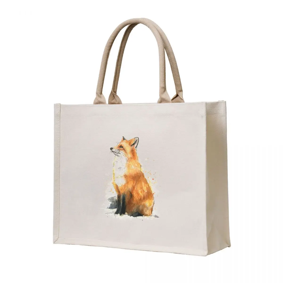 

Fox Watercolor Funny Foxes Lover Tote Bag Fabric bag Handbags shopper bag woman