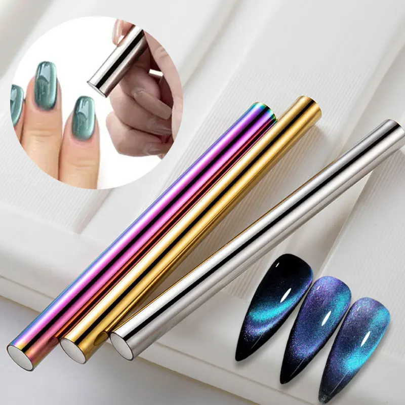 Cylindrical Double Head Nail Magnet Tool Pens for Cat Eye UV Gel Polish Snowlight Glitter Effect Professional DIY Nail Art Tools
