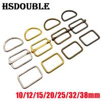 10 Pcs/Pack Wire Formed Metal D-Ring Rectangle Loops Tri-Glide Slider Adjuster Non-Welded Belt Strap Buckle