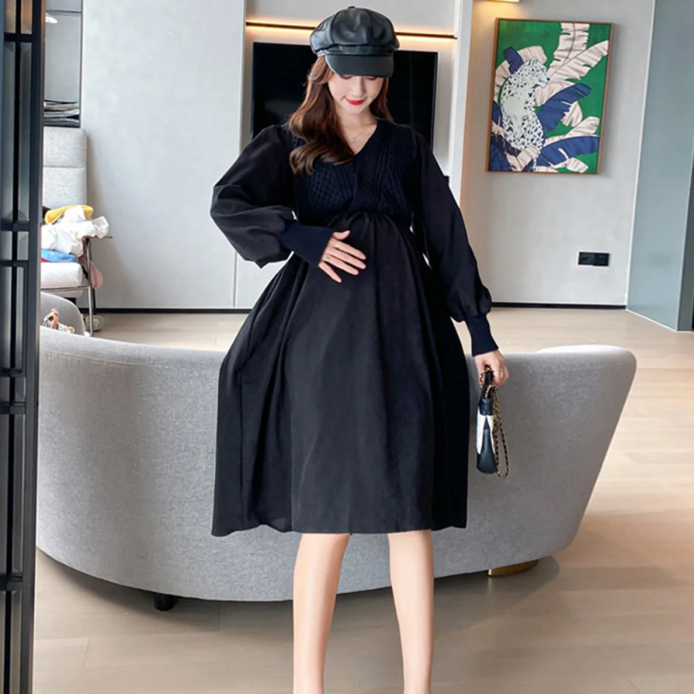 maternity Dress Japanese New pregnant women clothing Loose Long Sleeve pregnancy photoshoot dress Vintage vestidos de fotografia