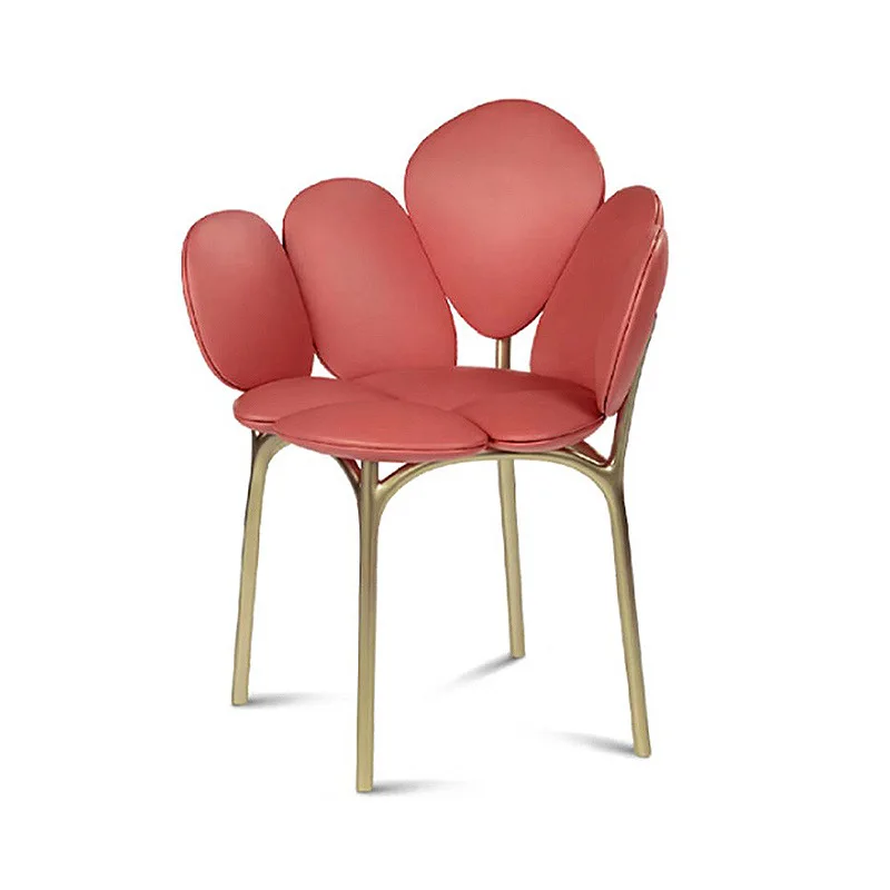 

Restaurant Stainless Steel Backrest Dining Chair Home Art Makeup Chair