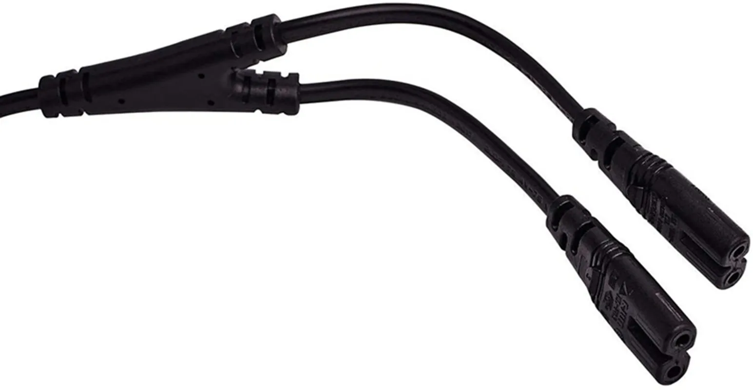 IEC320 C8 to 2X C7 Y Splitter AC Power Cord, IEC Figure 8 Male to 2 Female 1 in 2 Out AC Power Cable 30CM