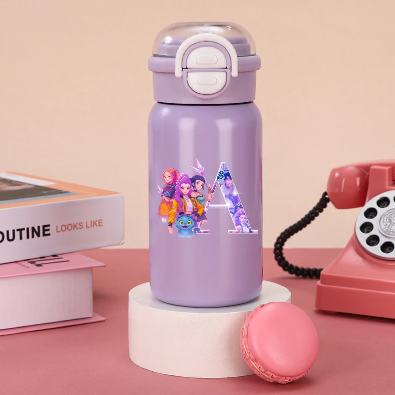 

500 мл Kpop Demon Hunters аниме изолированные чашки из нержавеющей стали мультфильм портативные спортивные бутылки для воды для фитнеса на открытом воздухе вакуумная чашка