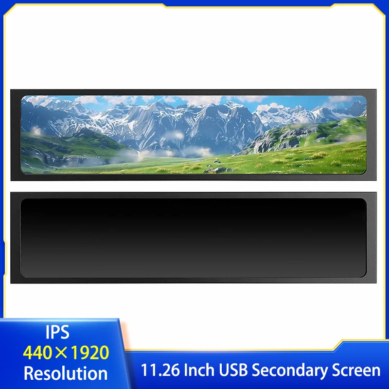 

11,26-дюймовый USB-дисплей со вторичным экраном Type-C IPS, разрешение 1920x440, видеоплеер, воспроизведение электронного альбома для ПК