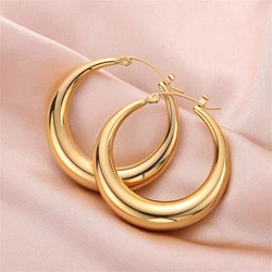 316L Stainless Steel Europe America Style Smooth Surface Crescent Moon Shaped Earrings For Women Fashion High Jewelry Party Gift