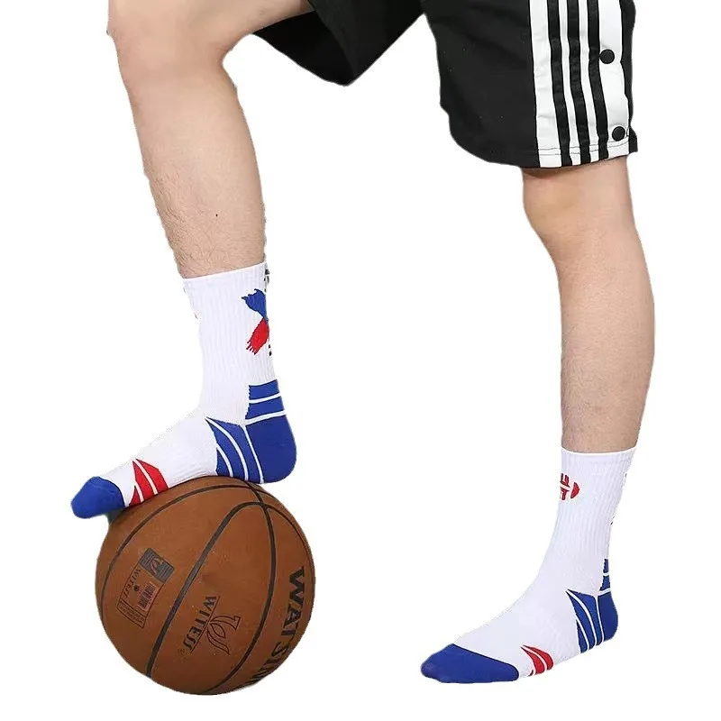 

4 Pairs Children's football socks, elite basketball socks, towel bottom cotton socks, student sports socks, running socks